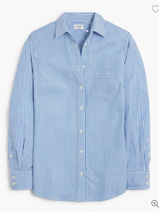 J. Crew Factory Tops - J. Crew Factory Blue and White Stripe Button-Down Shirt